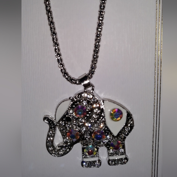 Elephant Necklace BlueTeal Silver CZ fashion post earring Fashion Kids Womens… - Picture 11 of 15